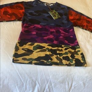 Men’s small multi color brand new bape